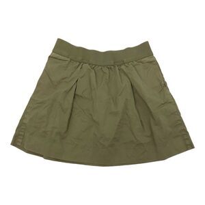 J. Crew Olive Elastic Waistband Skirt with Pockets 100% Cotton Size 00